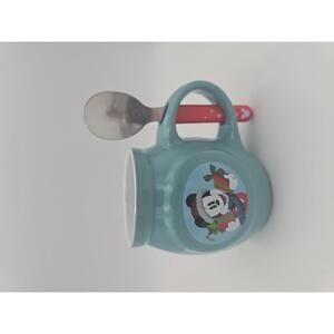 Disney Blue Mickey Mouse Holiday/Christmas Mug with Spoon